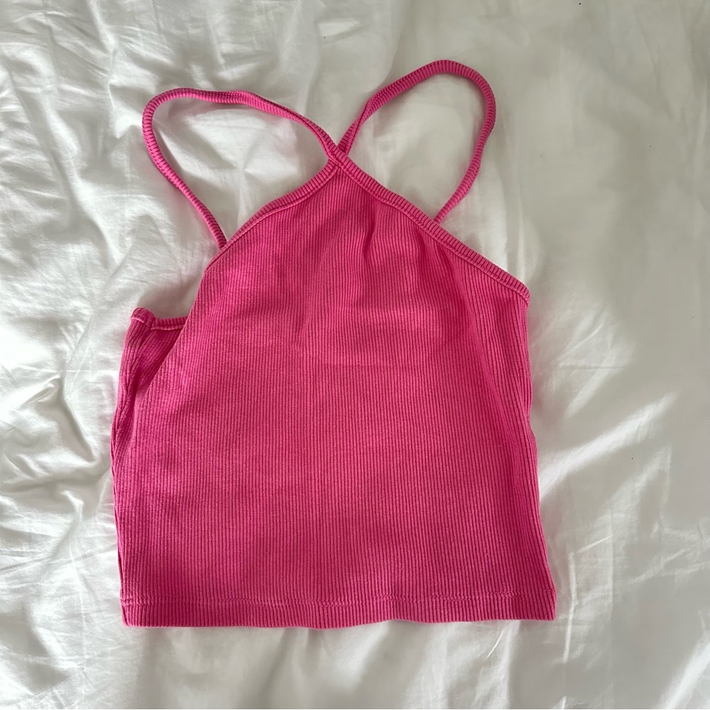 Zara Pink Halter Neck Tank Top